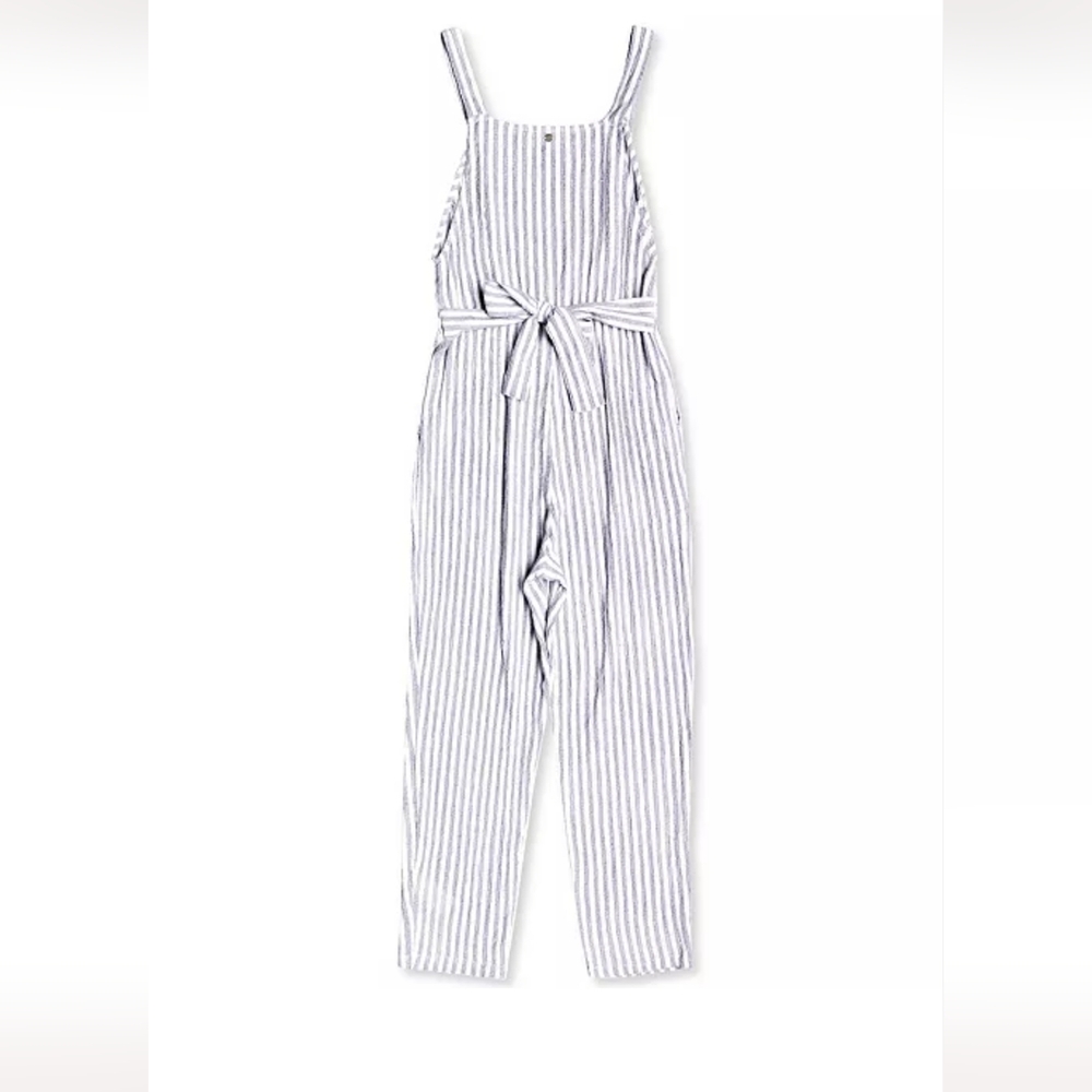Roxy Navy and White Striped Jumpsuit
